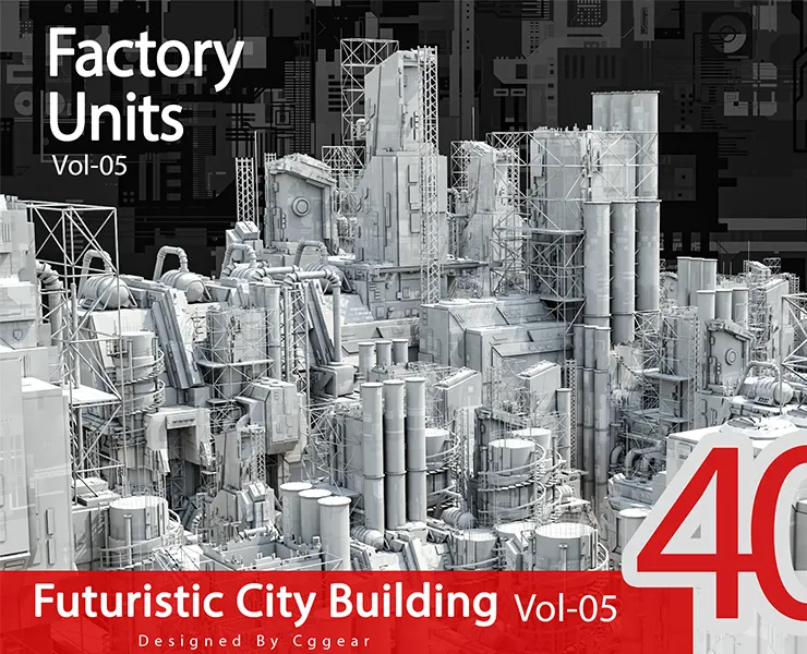 40 Futuristic Sci-fi City (Factory Unit) Vol 06