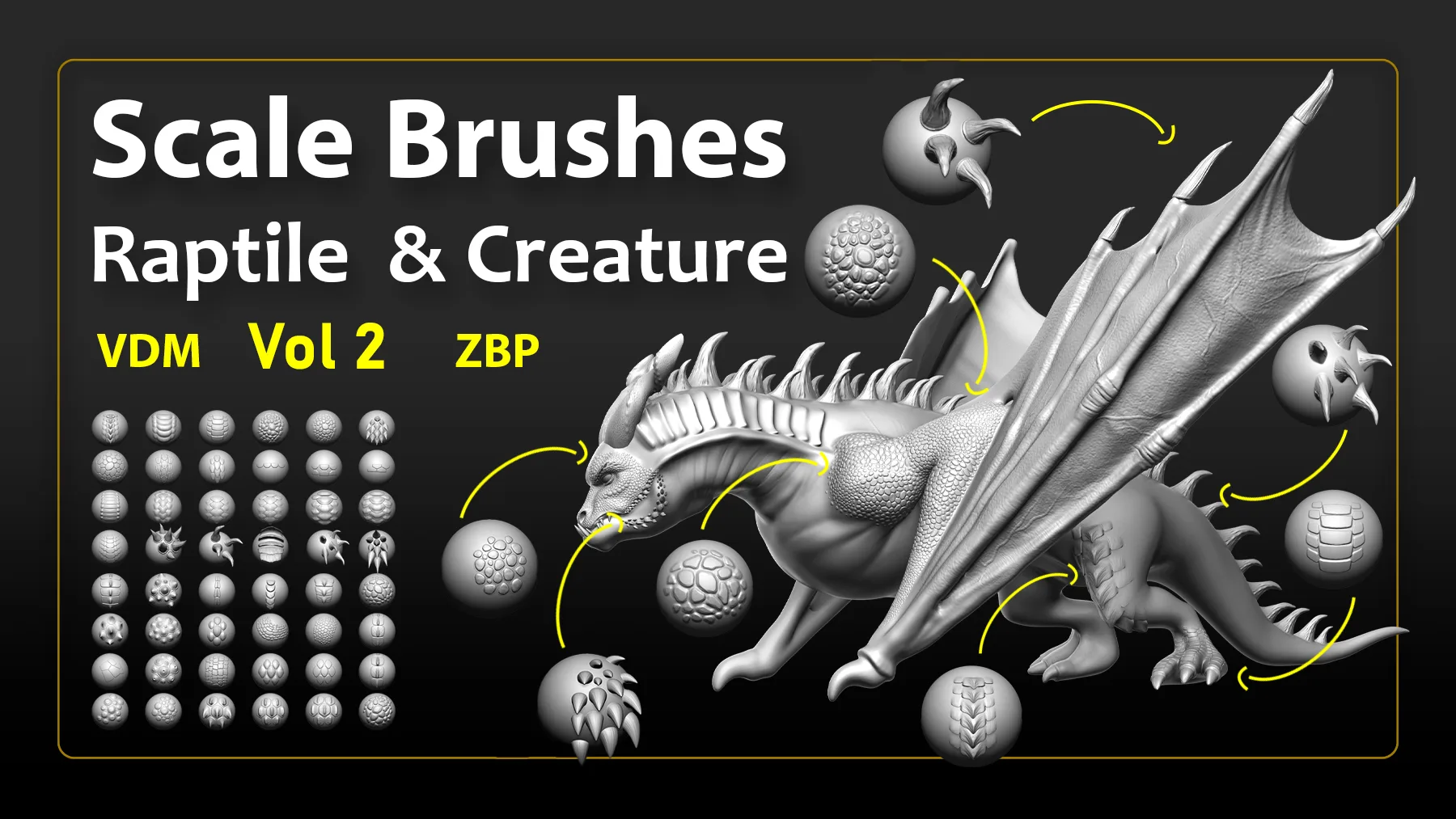 50 Scale VDM Brushes for Creatures &amp; Raptiles (Vol 2)