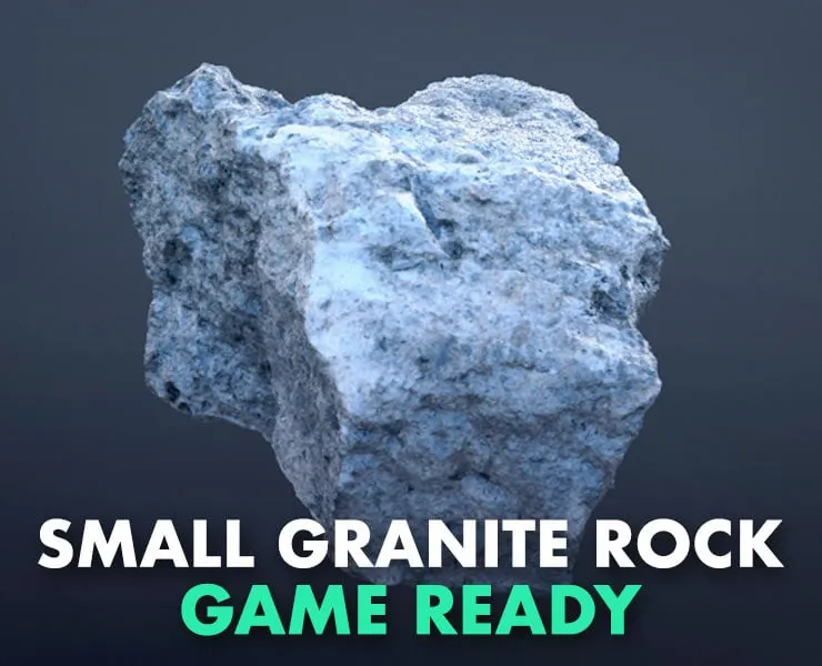 Small Granite Rock - 3D Scan Game Ready