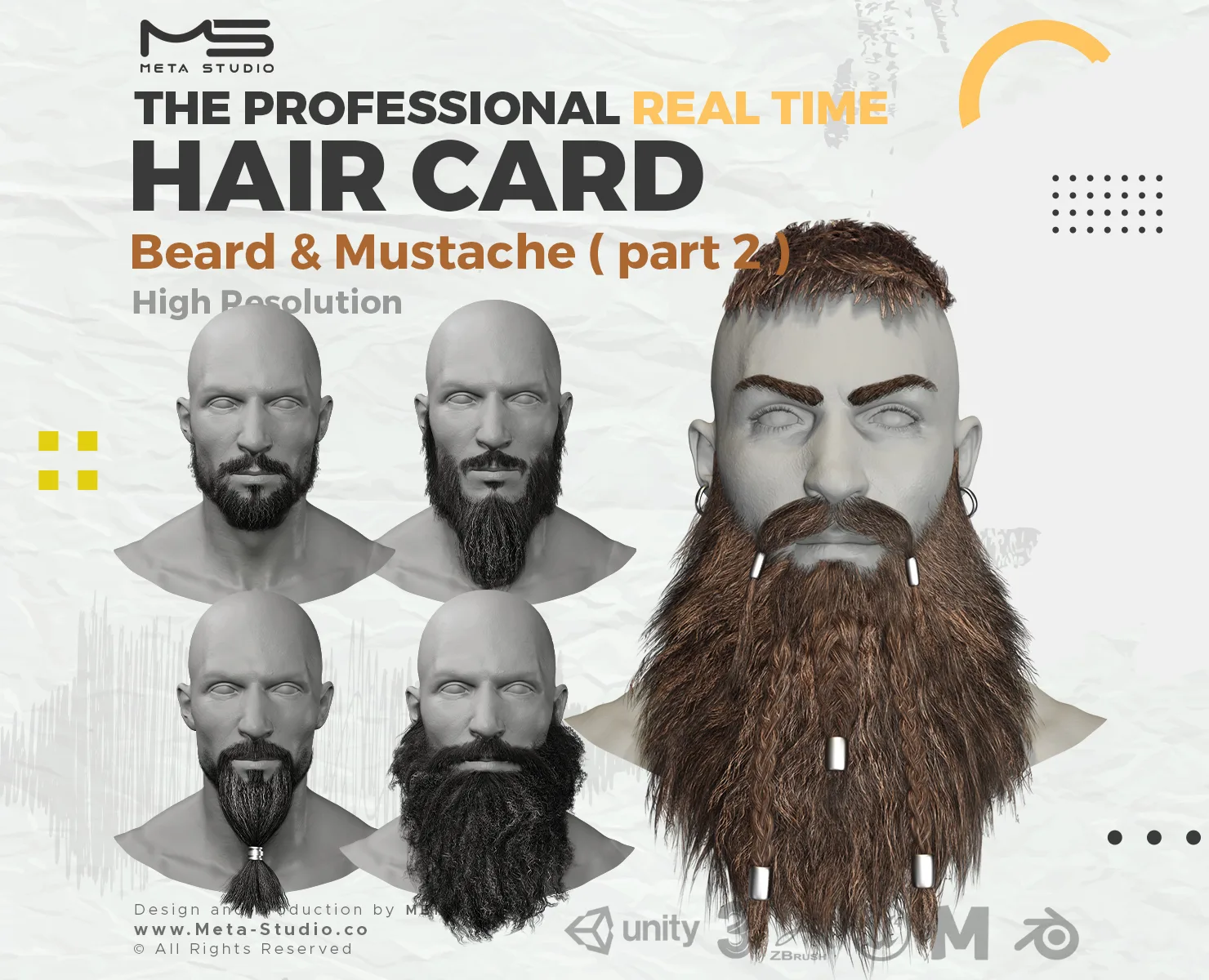 Beard and Mustache Part 2 - Professional Realtime Hair card