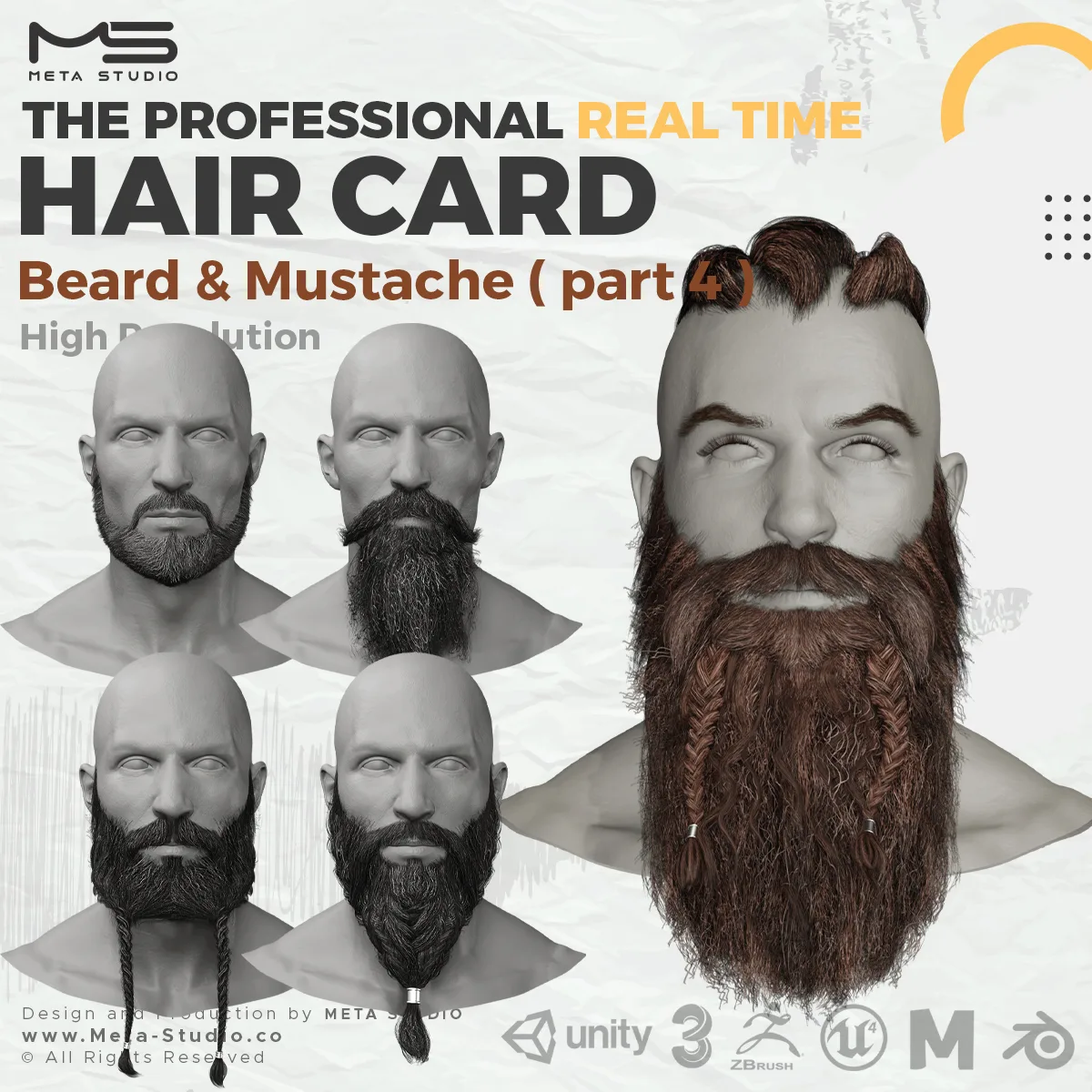 Beard and Mustache Part 4 - Professional Realtime Hair card