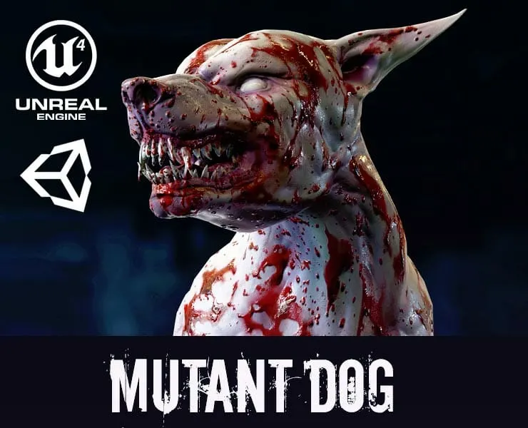 Mutant Dog - Rigged & Animated