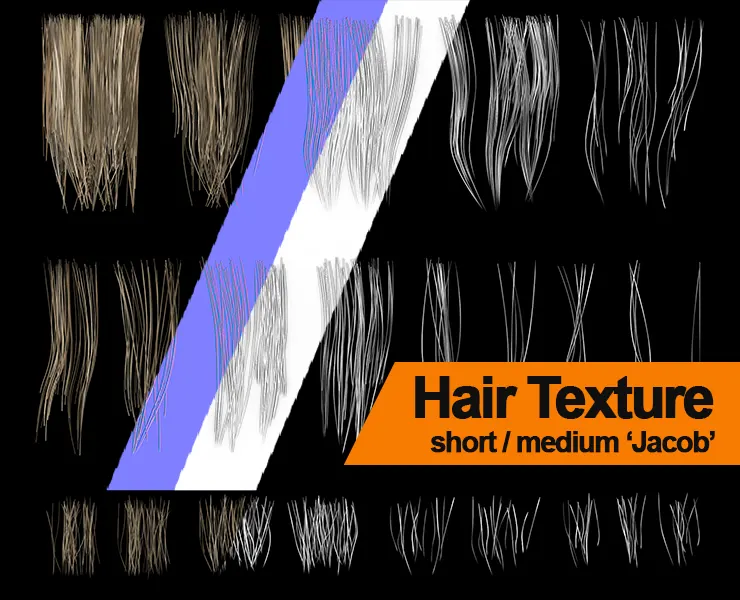 Hair Textures for Hair Cards "Jacob" 4K (TGA, PNG)