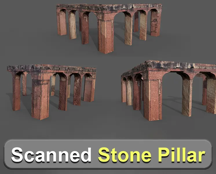 Stone Pillar Low Poly