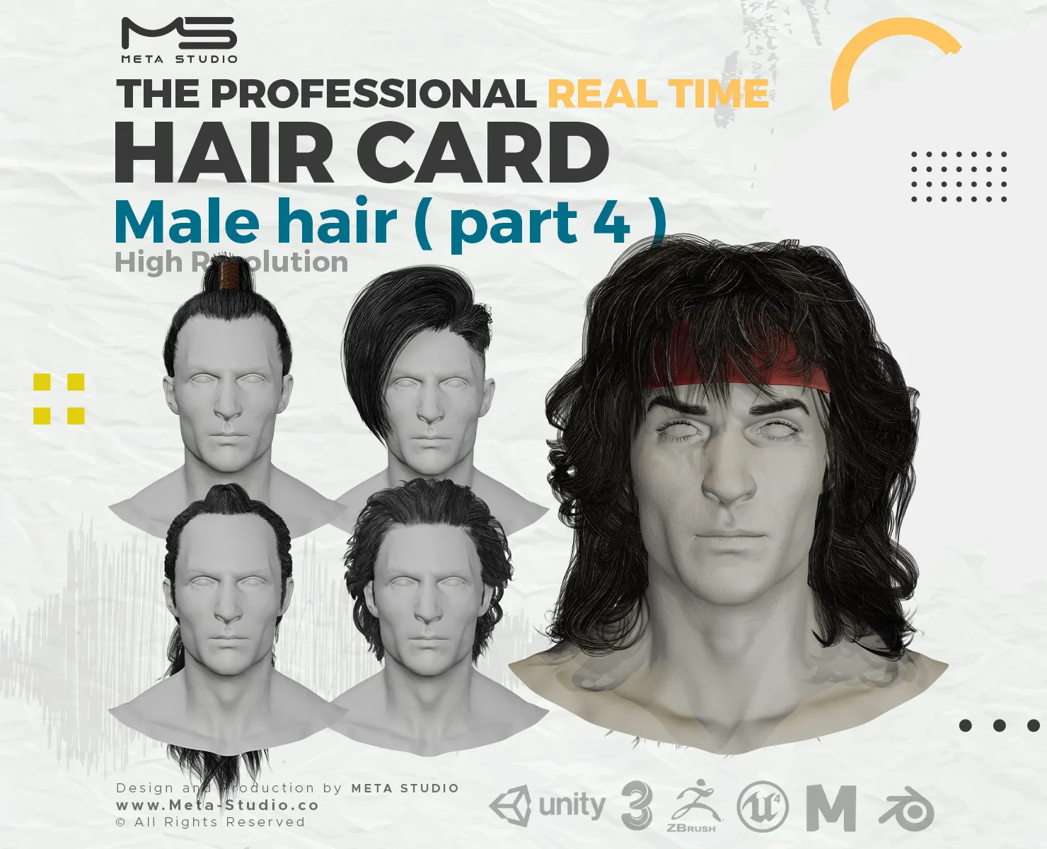 Male Hair Part 4 - Professional Realtime Hair card