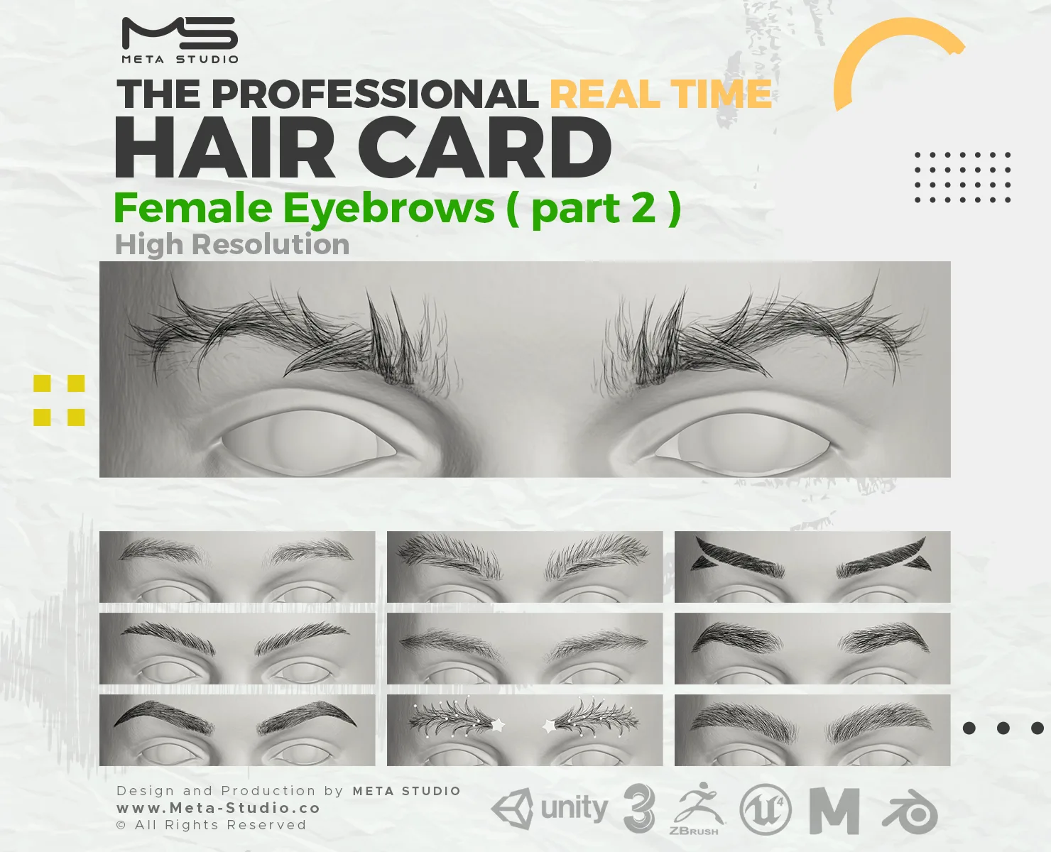 Female Eyebrows Part 2 - Professional Realtime Hair card