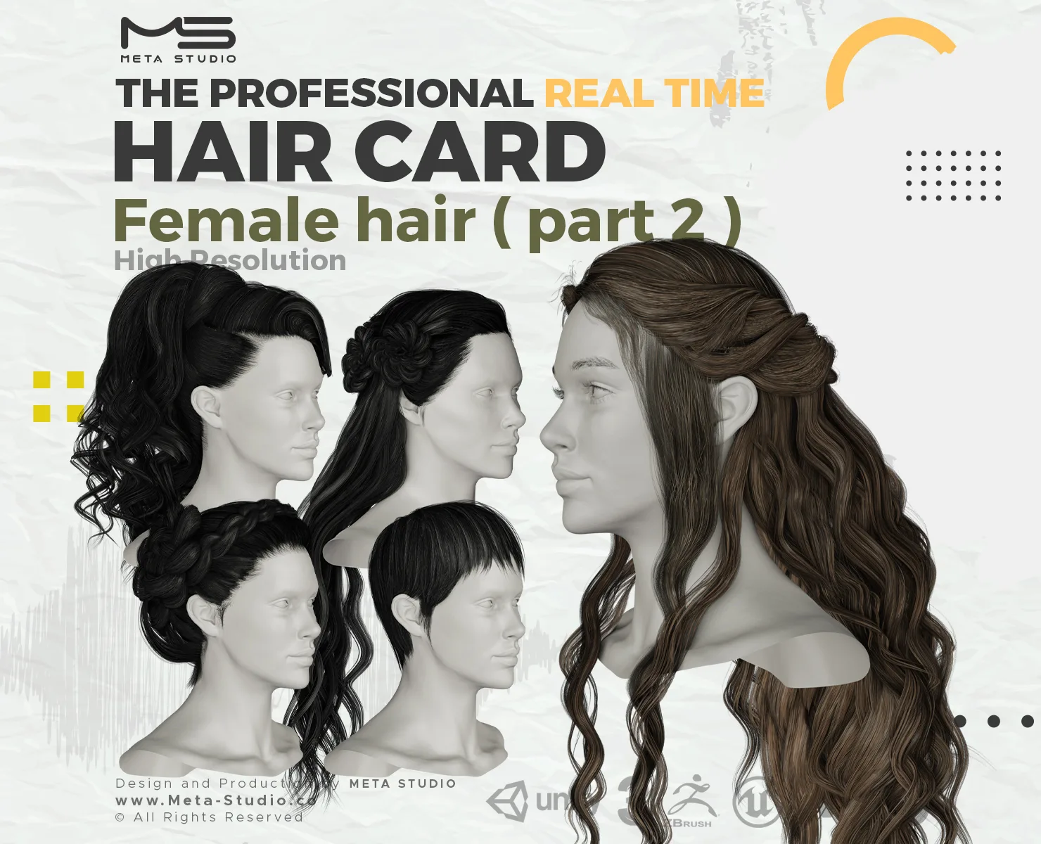Female Hair Part 2 - Professional Realtime Hair card