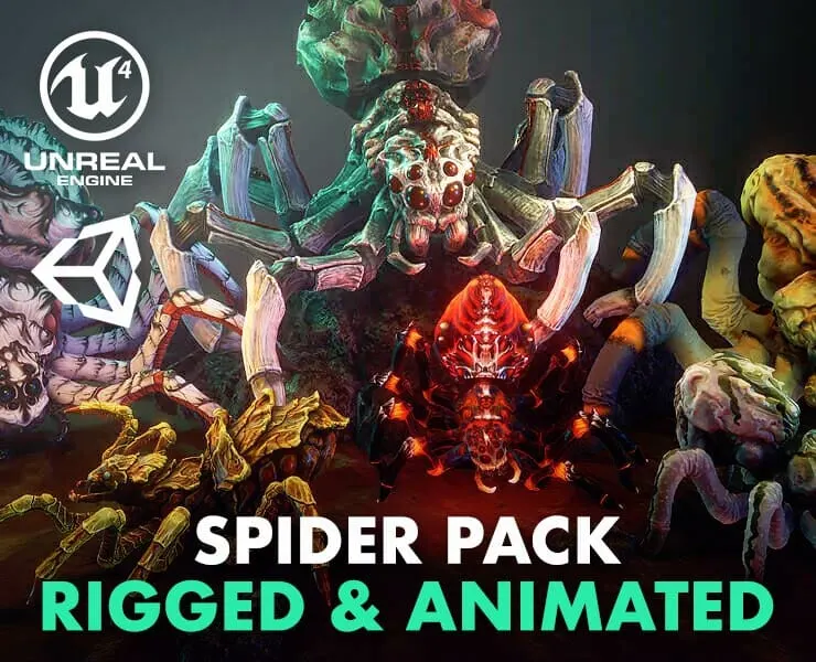 Spider Pack - Rigged & Animated