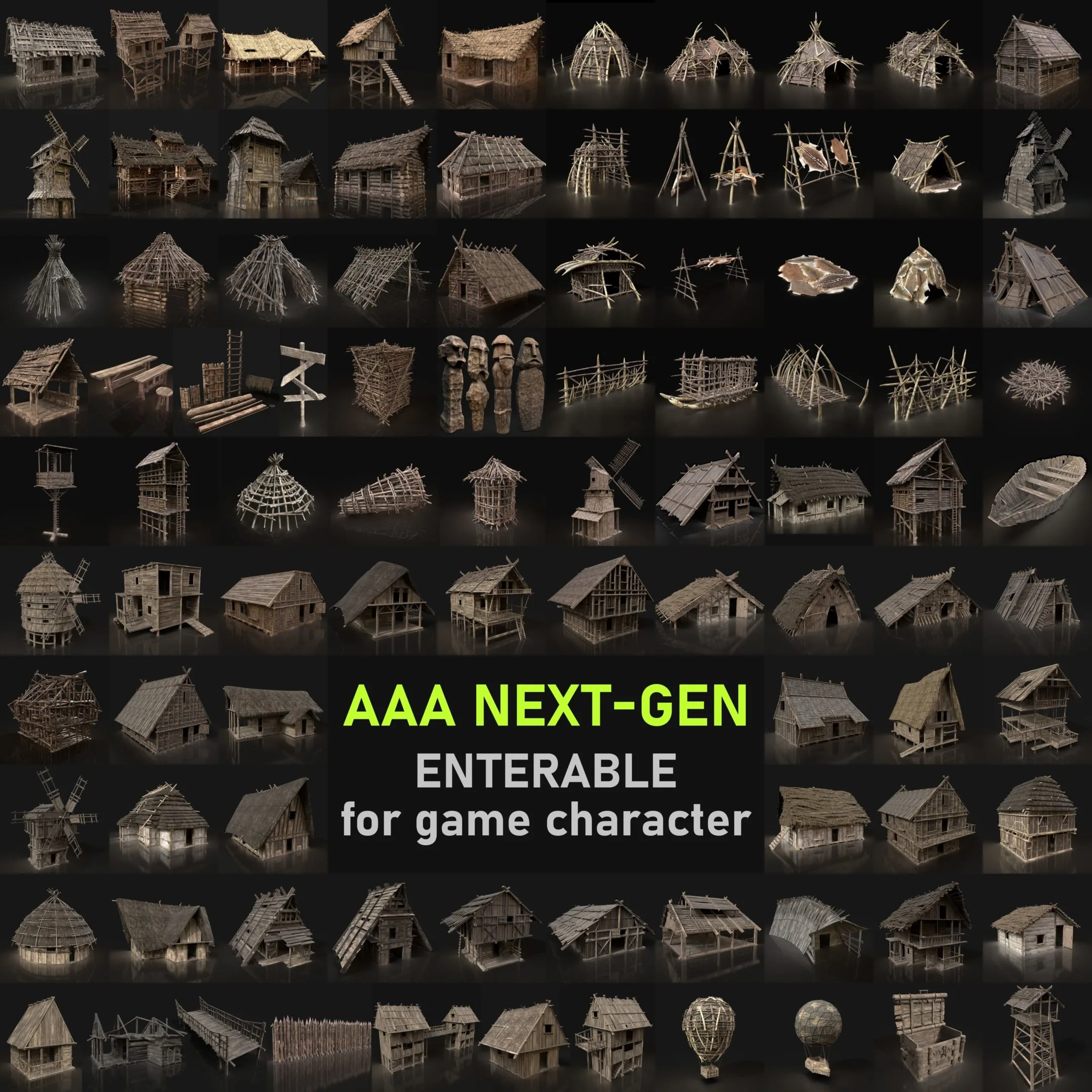 BIGGEST BUILDER AAA HOUSE PACK WITH INTERIOR VIKING ORC GENERIC