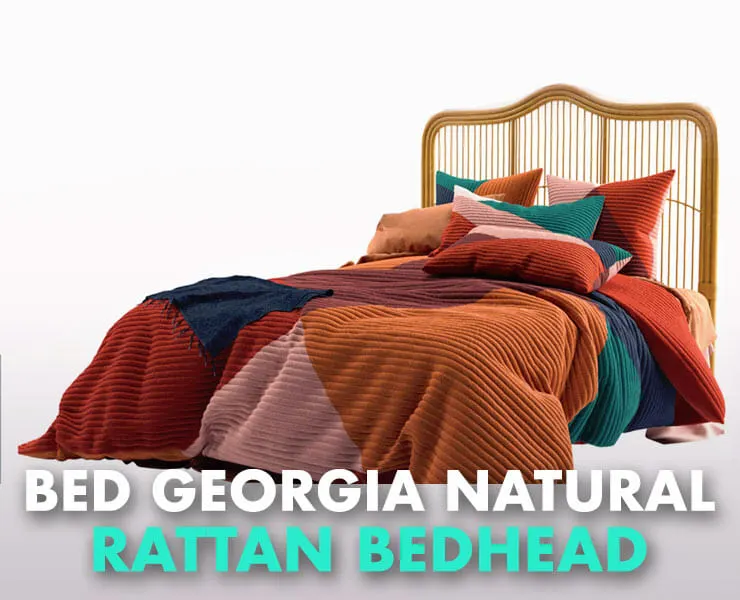 Bed Georgia Natural Rattan Bedhead