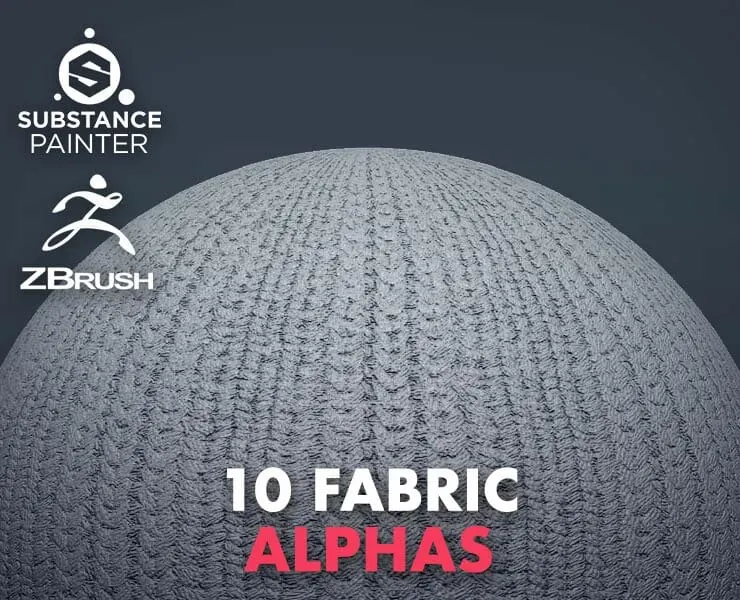 10 Fabric Alphas (ZBrush, Substance, 2K)