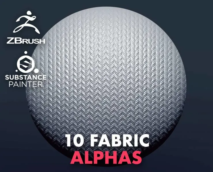 10 Fabric Alphas Vol.4 (ZBrush, Substance, 2K)