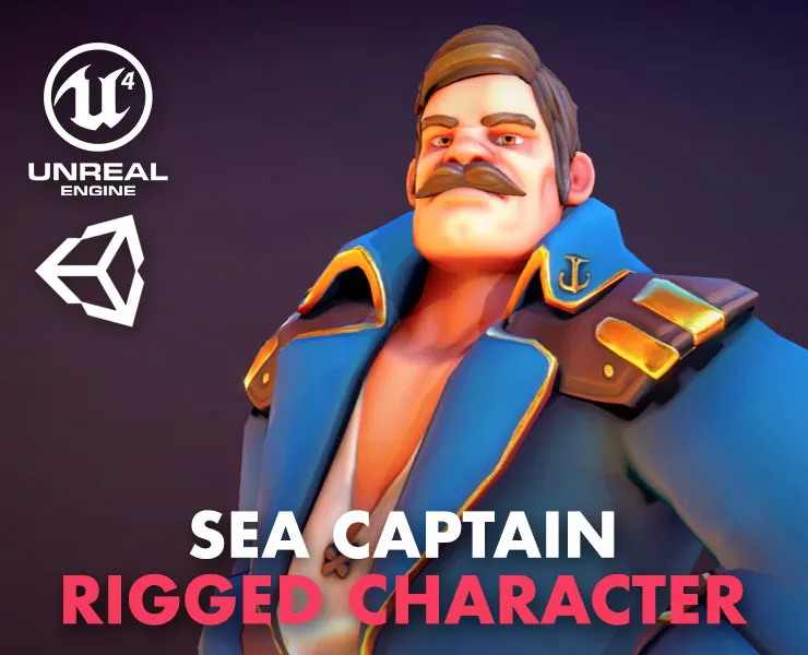 Sea Captain - Stylised Rigged PBR Character