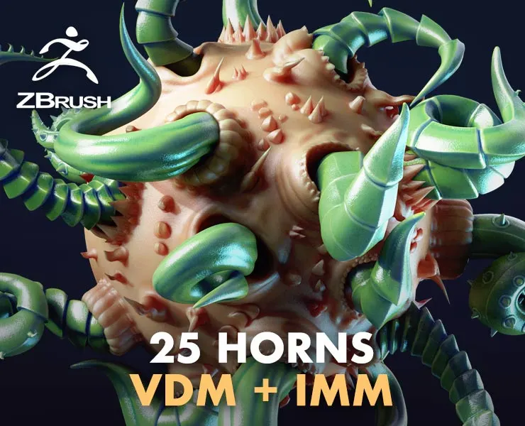 Zbrush - Horns Vol 2 - 25 VDM + IMM Brushes