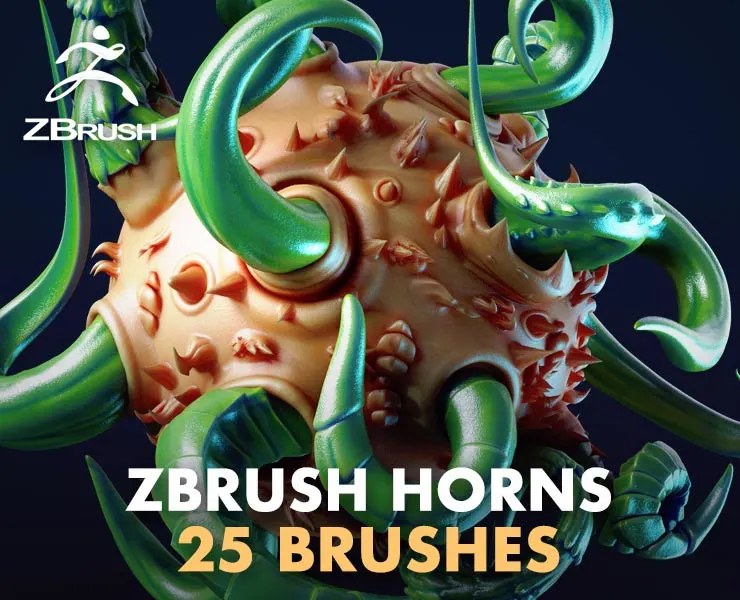 Zbrush Horns Vol 3 - 25 VDM + IMM Brushes