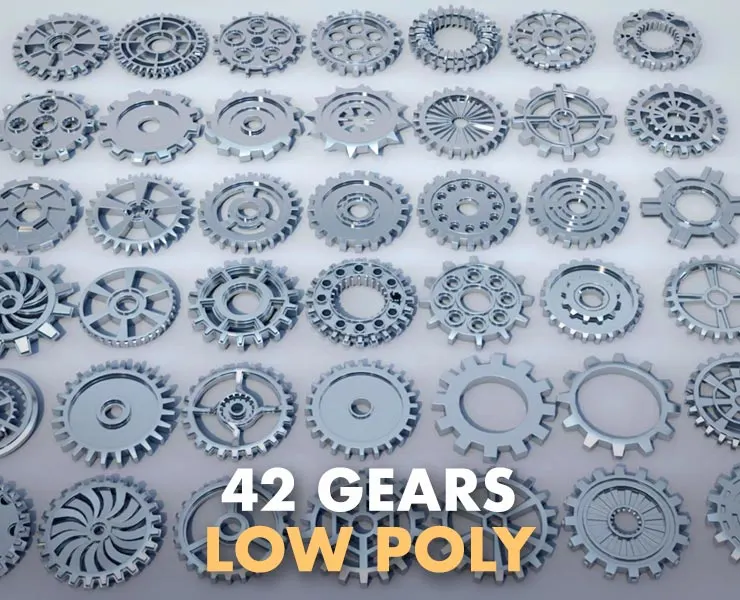 42 Low Poly Gears