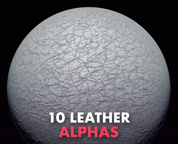 10 Leather Alphas Vol.2 (ZBrush, Substance, 2K)