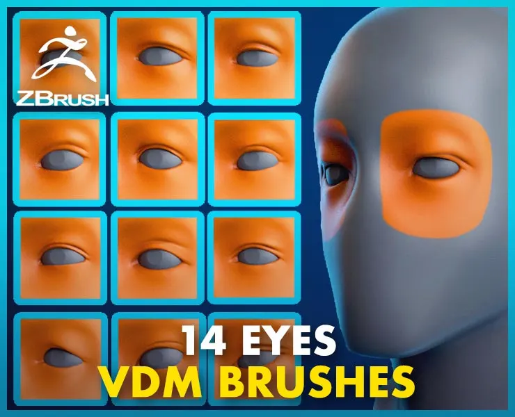 ZBrush - 14 Eye VDM Brushes