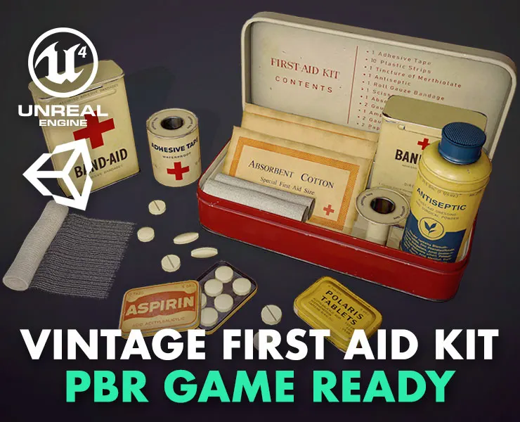 Vintage First Aid Kit - PBR Game Ready