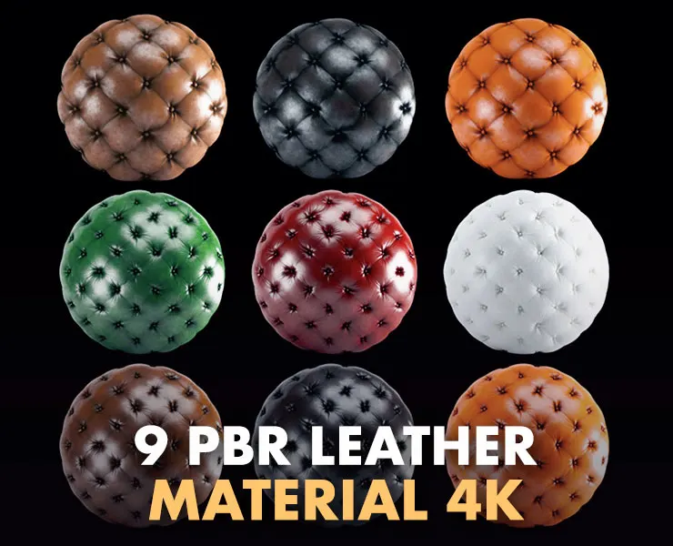 9 PBR Leather Material (4k)