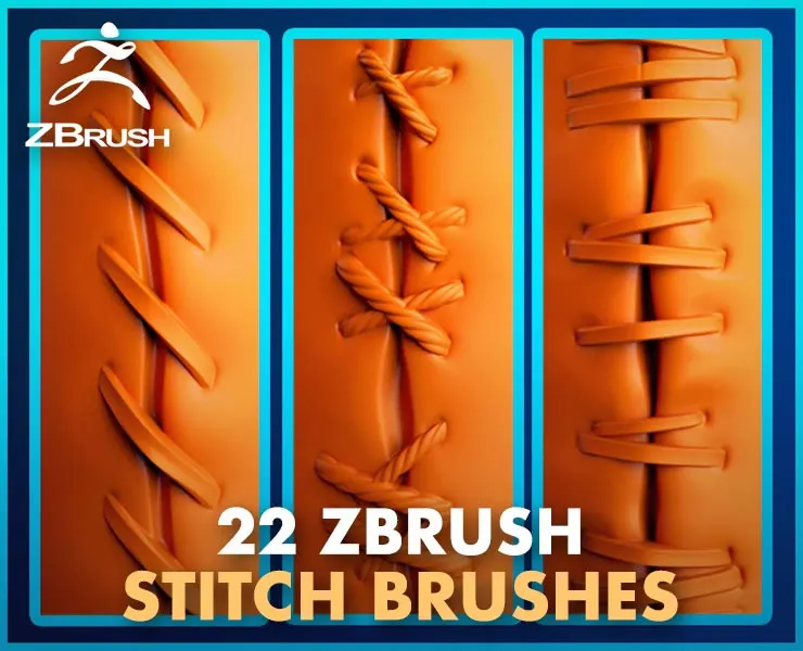 22 Zbrush Stitch Brushes