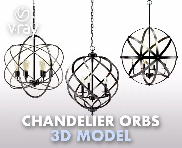 Three Chandelier Orbs - 01