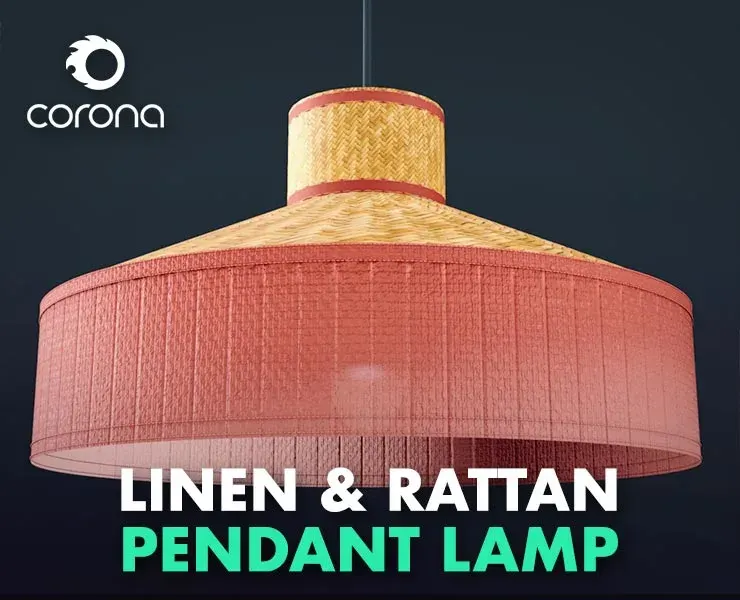 Woven Linen & Rattan Pendant Lamp