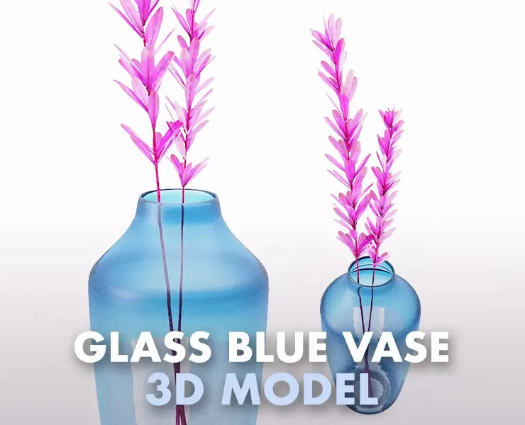 Set Vases No4 - Glass Blue Vase