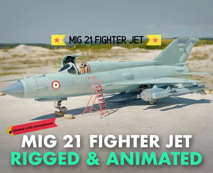 MiG 21 - Rigged & Animated with Interior - M2