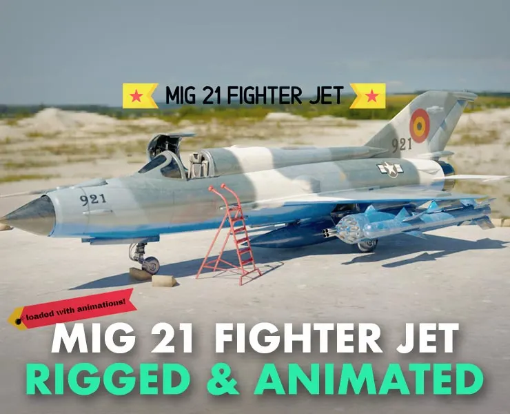 MiG 21 - Rigged & Animated with Interior - M3