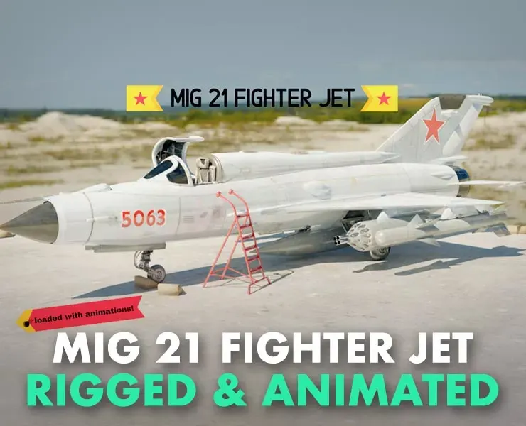 MiG 21 - Rigged & Animated with Interior - M5