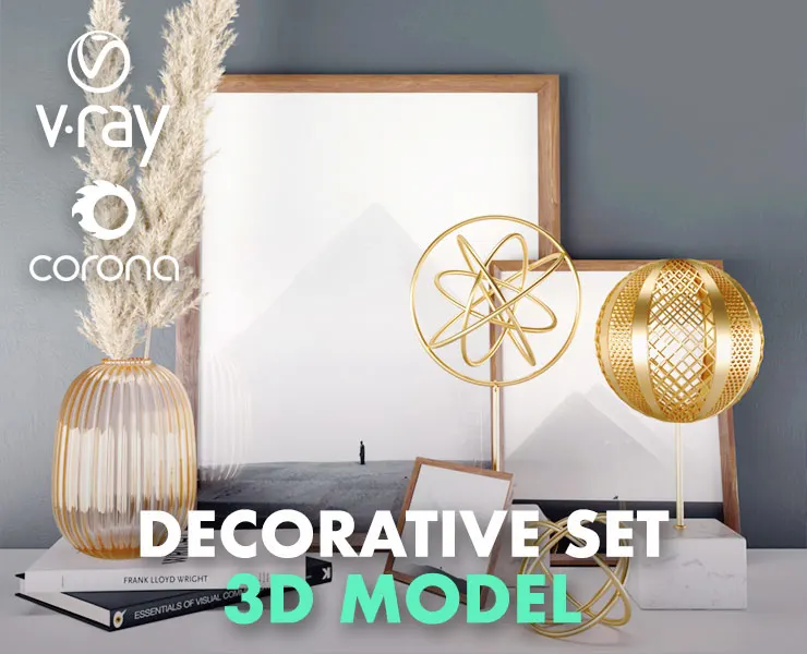Decorative Set with Dried Plant 01
