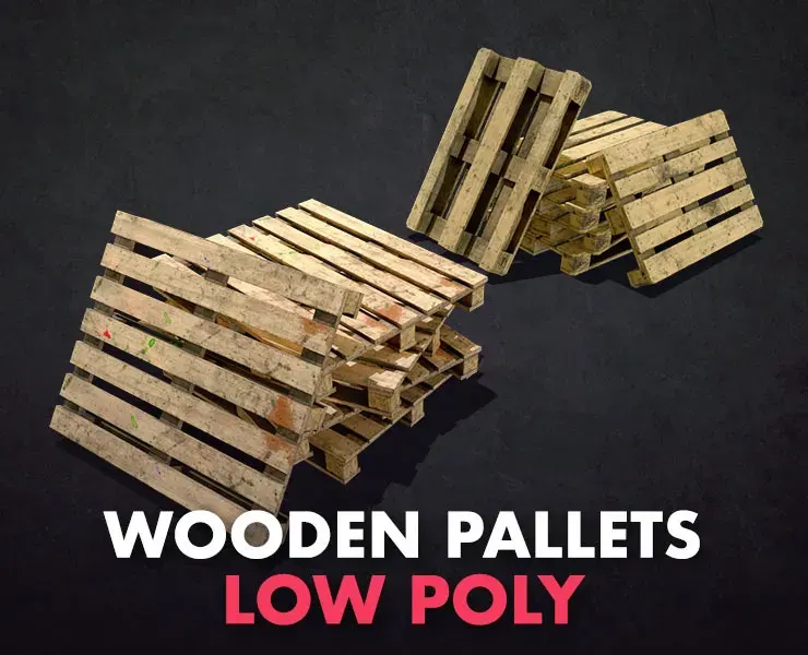 Wooden Pallets - Low Poly