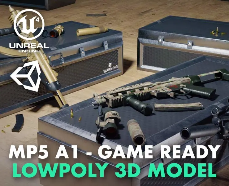 MP5 A1 - Game Ready - Low-poly 3D Model