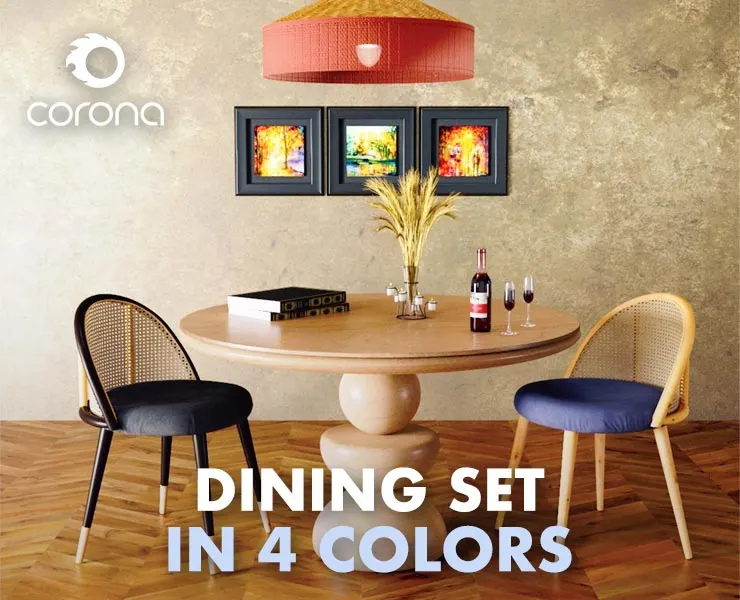 Dining Set 2 - By Rattan Chair in 4 Colors