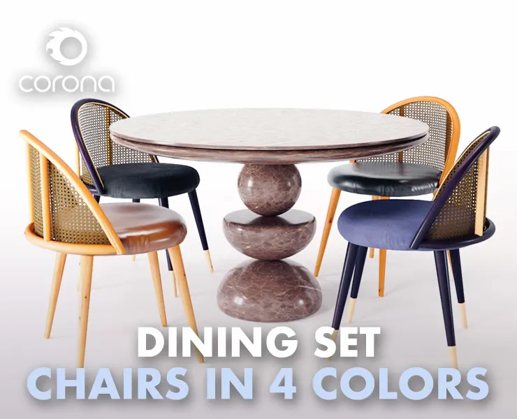 Dining Set 3 - By Rattan Chair in 4 Color