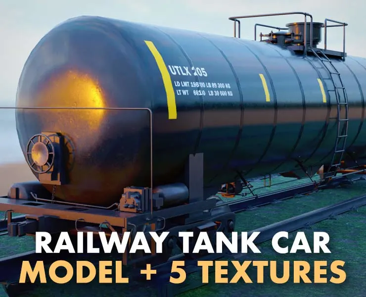 Railway Tank Car - Low-poly 3D Model