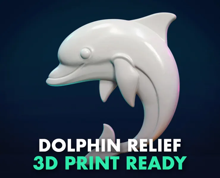 Dolphin Relief - 3D Print Ready