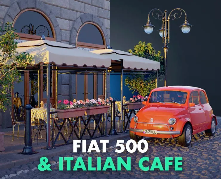 Fiat 500 & Italian Cafe