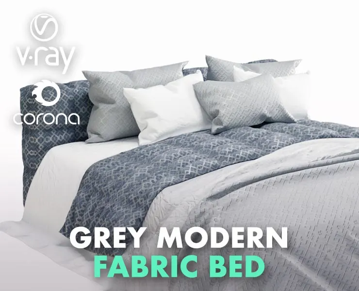 Grey Modern Fabric Bed