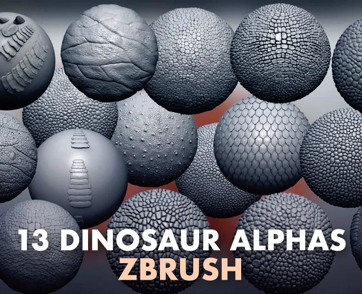 Tileable Alphas for Texturing Dinosaurs, (Includes T rex base mesh)