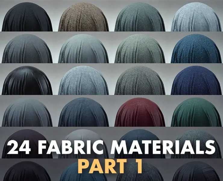 24 Fabric Materials Part 1 - 4K - Tileable