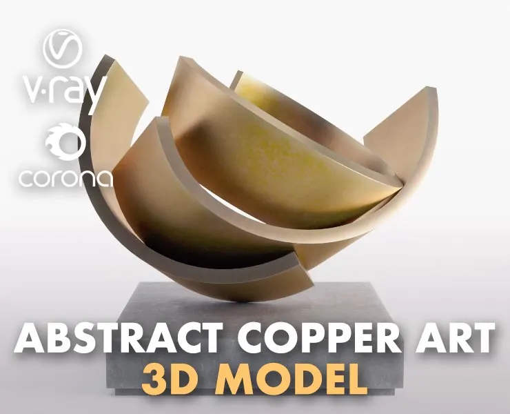 Modern Decorative Abstract Copper Art Sculpture 16