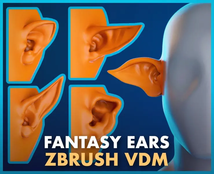 15 ZBrush Fantasy Ear VDMs