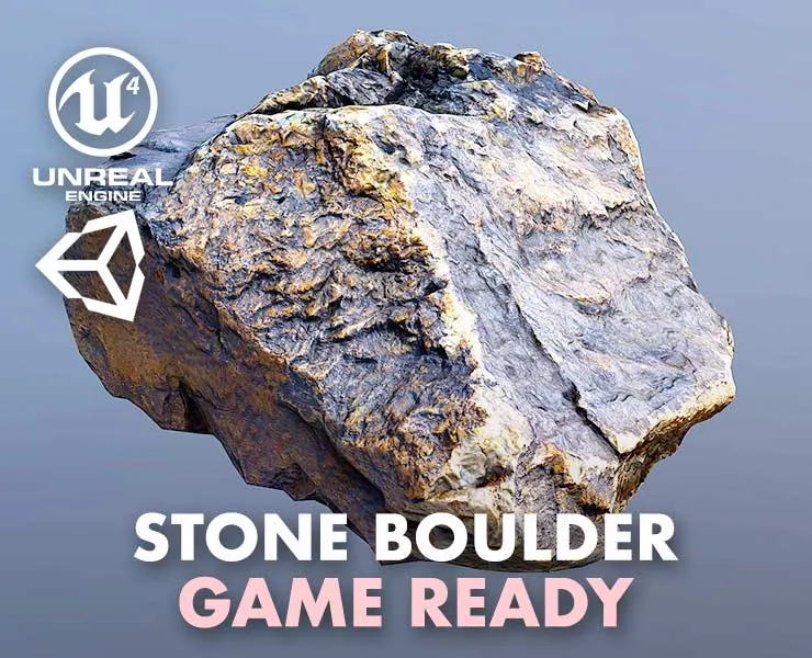 Stone Boulder A5 - Game Ready