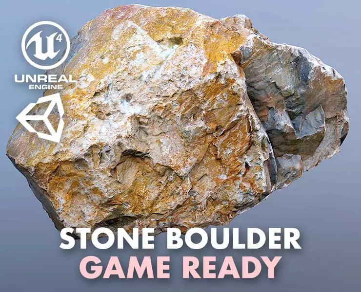 Stone Boulder A8 - Game Ready