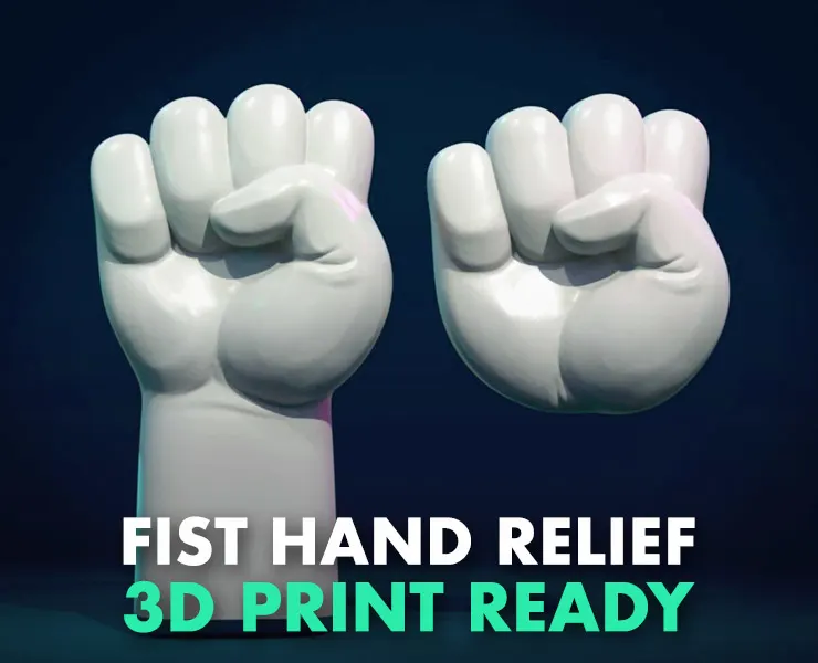 Fist Hand Relief - 3D Print Ready