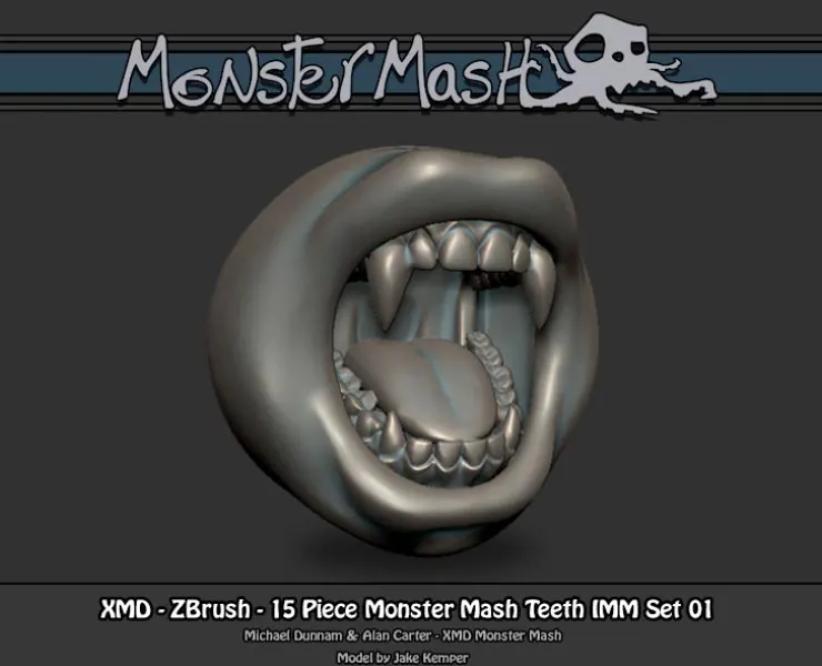 XMD - Monster Mash - ZBrush Brushes - IMM Teeth Set 01