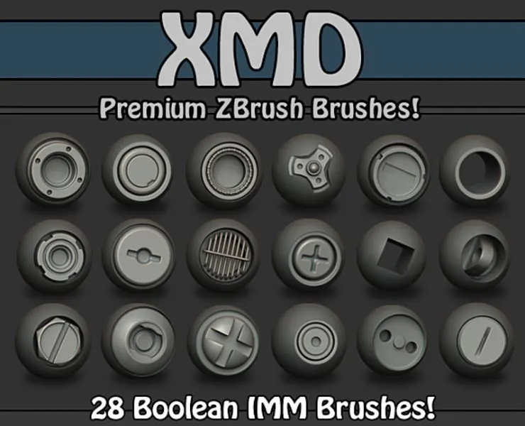 XMD - ZBrush IMM Boolean Brushes