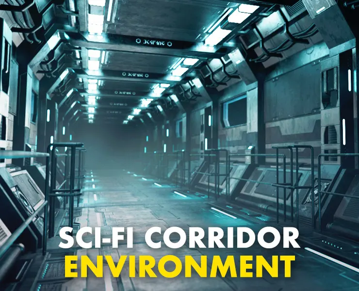 Sci-Fi Modular Corridor Version 1 - Low Poly